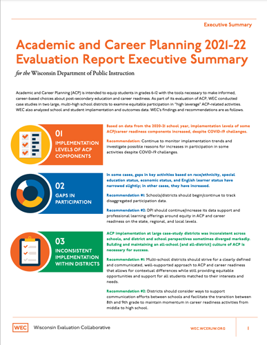 Read more about the article Academic and Career Planning 2021-22 Evaluation Report Executive Summary